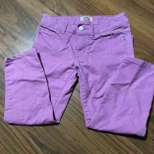 💜 ROUTE 66 Purple Jeweled Girls bedazzled Jeans 5 pocket Size:7/8 Almost NEW